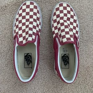 maroon checkerboard vans